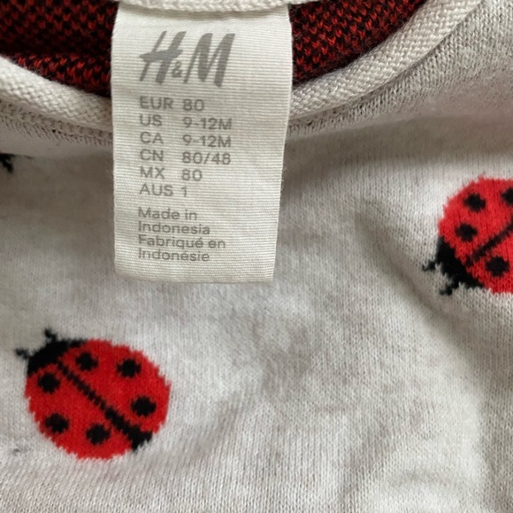 H&M ladybug sweater. Toddler 9-12 months - Picture 3 of 3